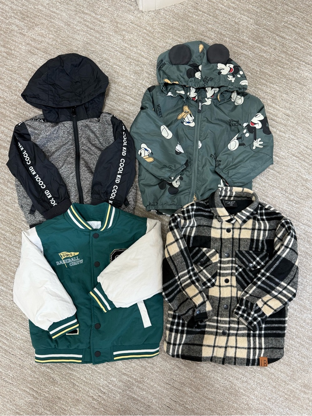 2T Boys Outerwear Lot / Bundle (4 pcs) Little Bipsy, Zara, H&M